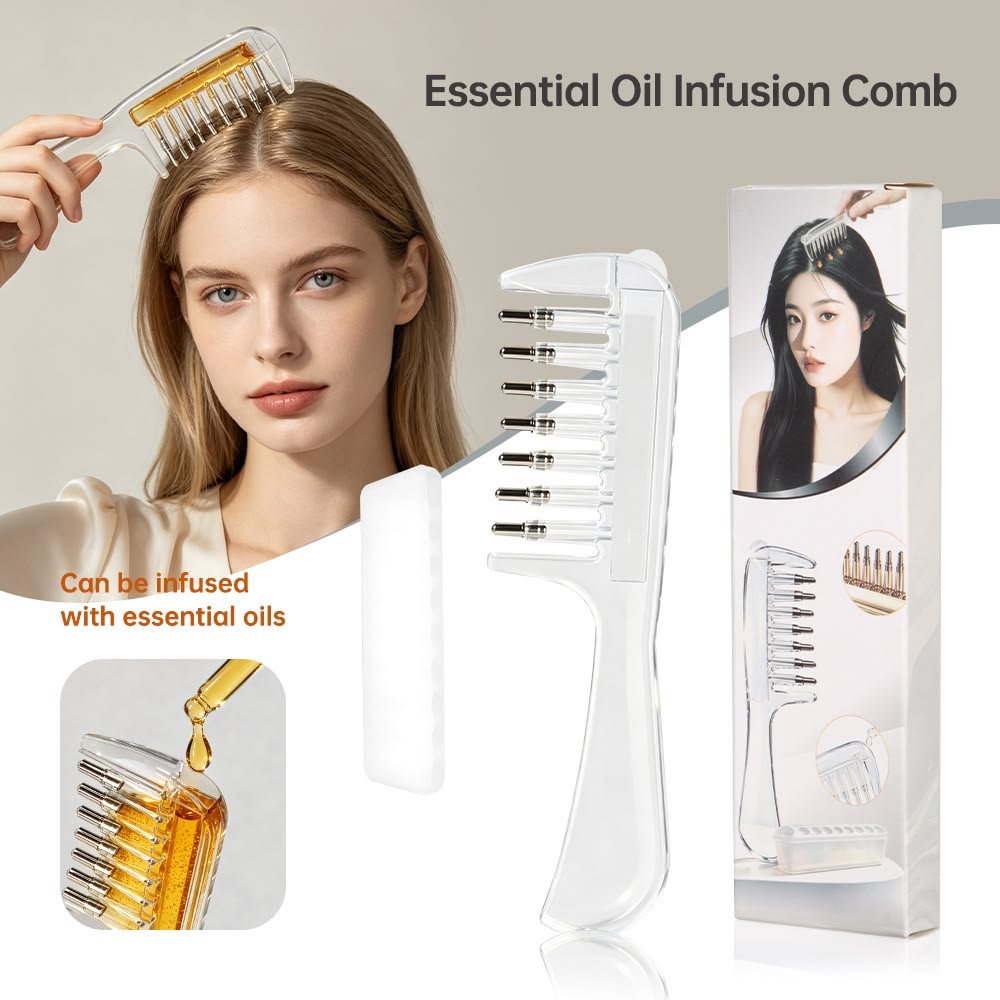 Hair Oil Applicator - For Scalp Massager Roller Ball Precise Portable | Scalp Oil Dispenser Comb for Women Roots Hairline All Types, Spa Travel Salon Home Images