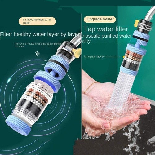 6 Layer 360 Degree Rotatable Water Filter Faucet Water Purifier