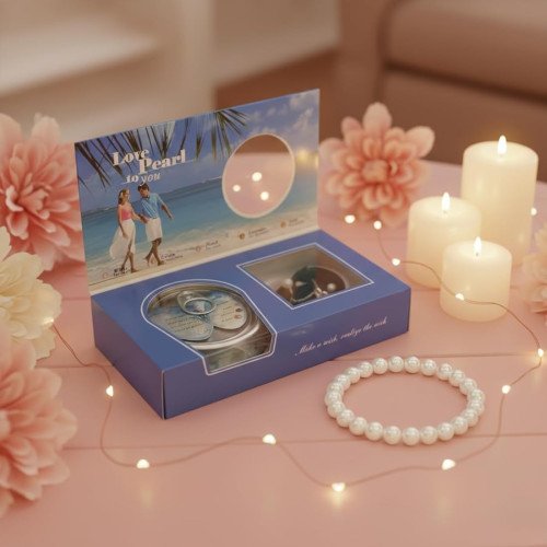Freshwater Pearl & Alloy DIY Love Wish Open Clam Necklace Set for Girls – All Season Unique Gift for Women Jewellery