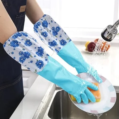 Long Rubber Warm Gloves Kitchen Dish Washing Cleaning Tool Protect Hand Gloves